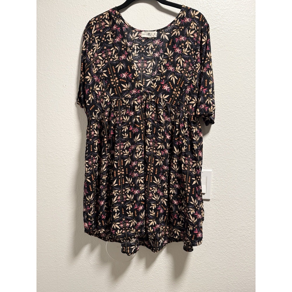 Natural Life Tunic Babydoll Floral Top Size Medium
